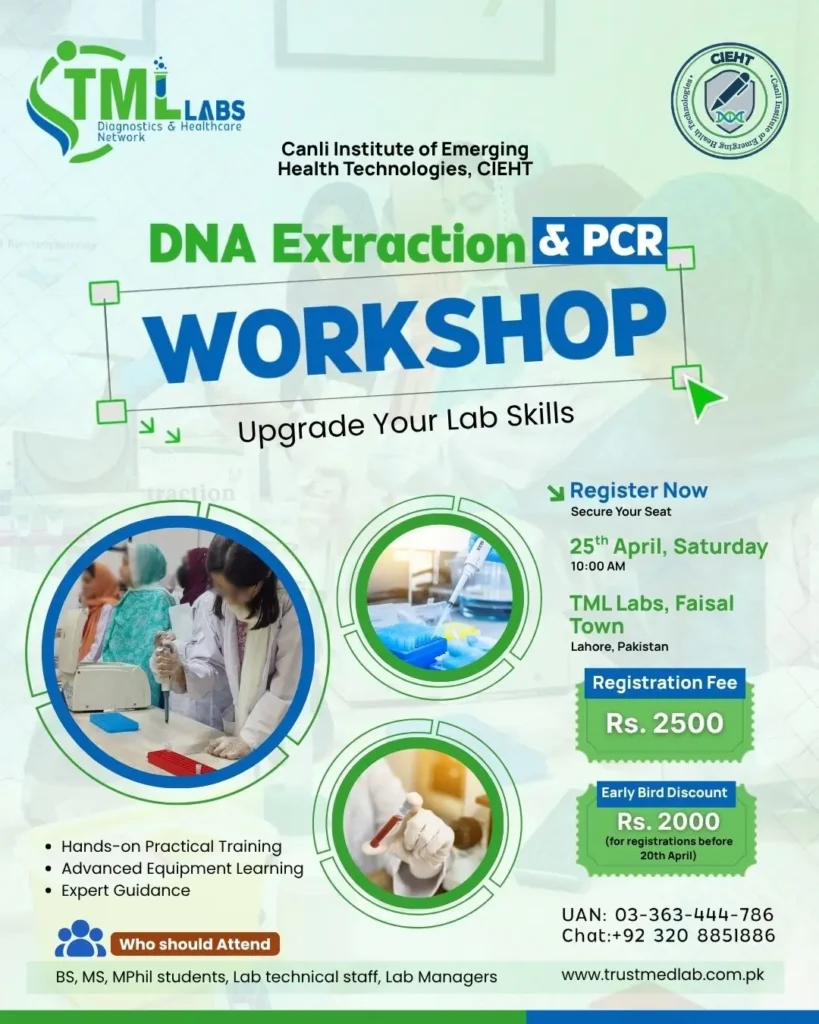 DNA Extraction & PCR Workshop by Canli Institute of Emerging Health Technologies (CIEHT) × TML Labs on 25 April 2026