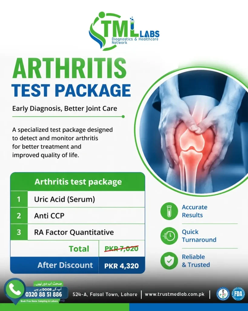 Best Arthritis Care Package in Lahore with TML Labs